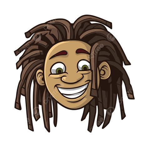 رسوم متحركة قصاصة فنية توضيح شخصية كرتونية أفريقية يخشى رأسه المبتسم
