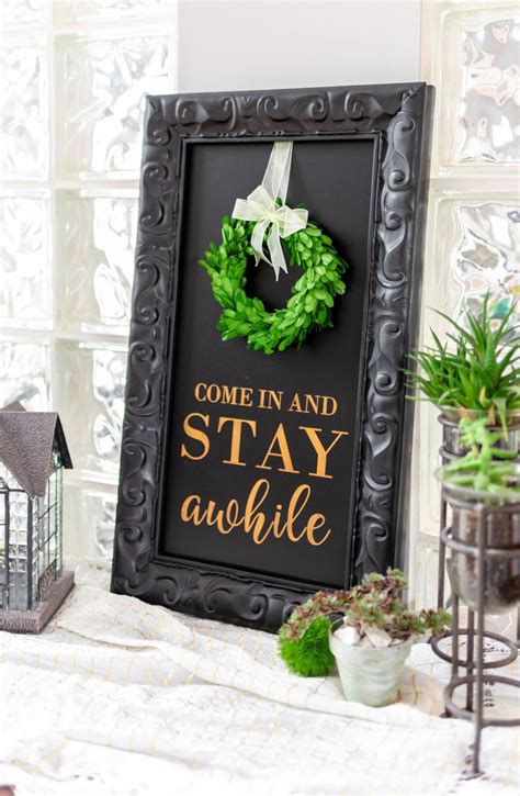 Let's rest for a while. DIY Stay Awhile Sign With Free Printables - The Navage Patch