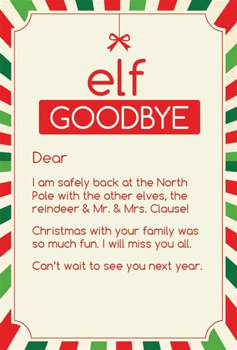 16 Elf On The Shelf Goodbye Ideas Printable Elf On The Shelf Goodbye Letters This Worthey