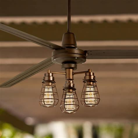 Step by step instructions for assembling and installing a ceiling fan with light kit.in this video i remove and old ceiling fan and replace it with a new. 72" Turbina XL Bendlin Cage Oil-Rubbed Bronze Ceiling Fan ...