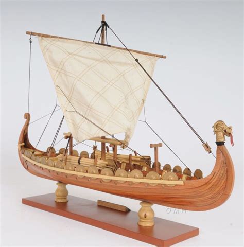 Drakkar Dragon Viking Ship 15 Wooden Model Sailboat Nautical Decor