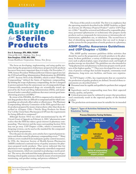 Ashp Guidelines On Quality Assurance For Pharmacy Prepared Sterile