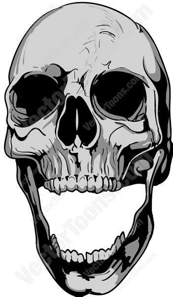 Gray Human Skull Bone With Open Lower Jaw Skulls Drawing Skull