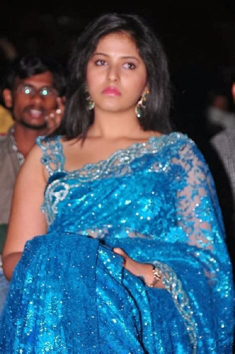 Anjali Latest Hot Photos In Blue Saree At Preminchali Movie Audio Release Event Hq Pics Hot
