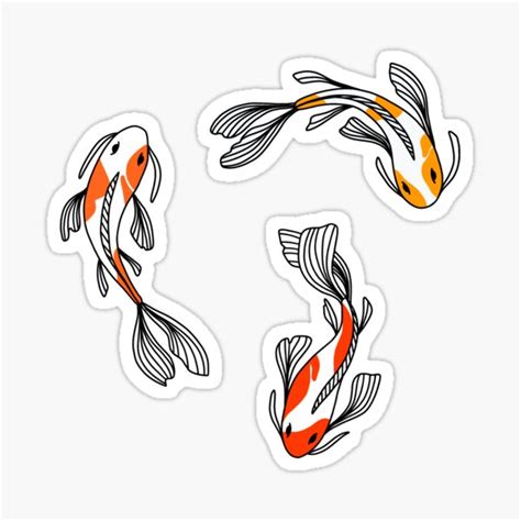 Koi Fish Sticker Paper Stickers Labels And Tags Pe