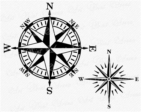 Compass Rose Svg Files Compass Vector And Clipart Files Etsy