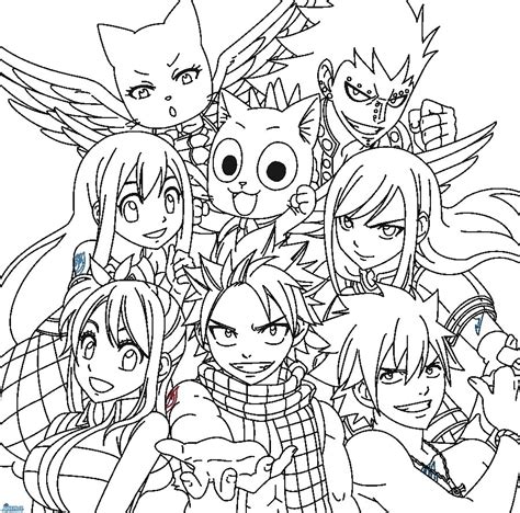 Coloring In Pictures Anime Fairy Tail Whole Guild Fairy Tail Guild