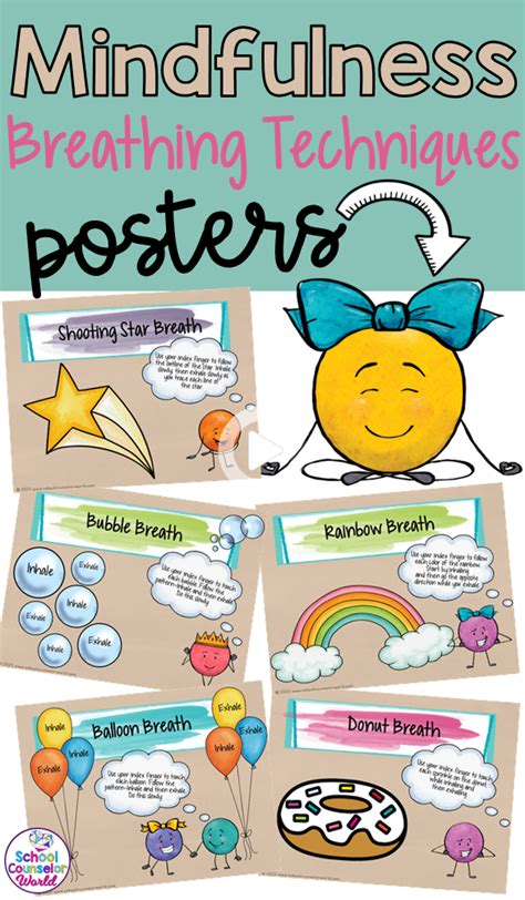 Mindfulness Breathing Techniques Posters In 2021 Social Skills