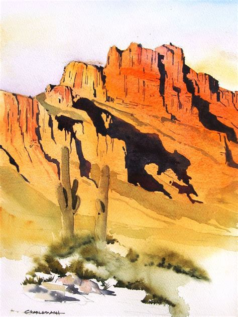 Superstition Mountains 2017 Watercolour By Charles Ash In 2021