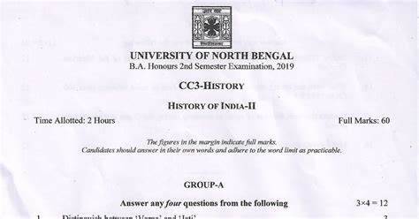 Nil S Niva Cbcs Nd Semester History Previous Year Question Paper Nbu