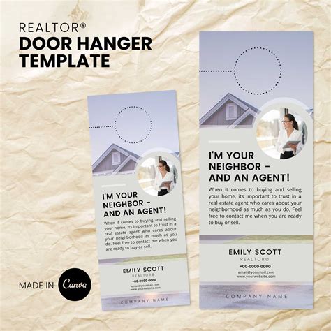 Door Hanger Template For Real Estate Canva Realtor Marketing Template