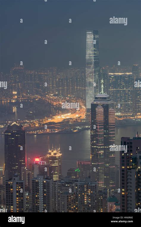 View Over Hong Kong From Victoria Peak Icc And The Skyline Of The