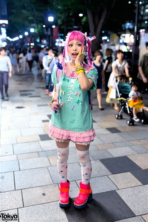 Haruka Kurebayashi W “magical Girl” Dress And Pink Braids In Harajuku Tokyo Fashion