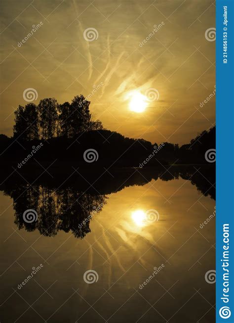 Moonrise Over Night Lake Stock Image Image Of Serene 214856153