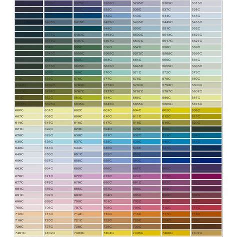 The Electronic C Version Of Pantone Color Chart Hengai Crafts Company