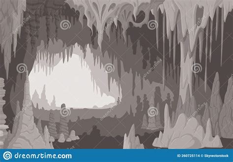 Stalactites And Stalagmites Cave Nature Limestone Cavern Cartoon