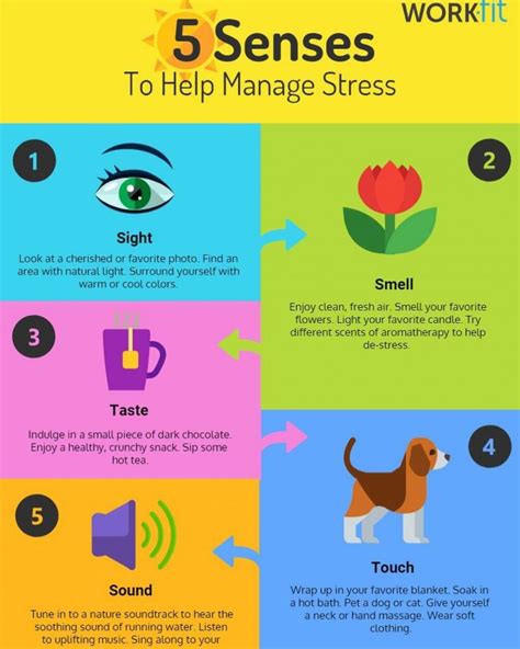 30 5 Senses To Help Manage Stress 50 Infographics To Help You Less