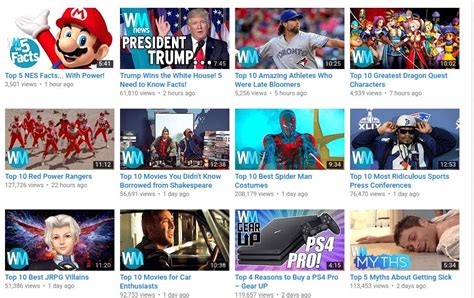 The Wonder Of Watchmojo A Conveyor Belt Of Top 10 List Entertainment