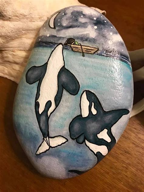 Whales Painted Rock By Kim Koch Whale Painting Painted Rocks Rock