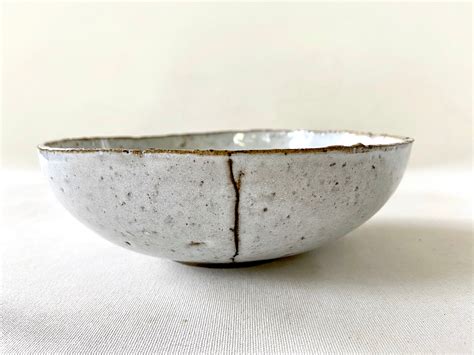Rustic White Ceramic Soup Bowl Etsy