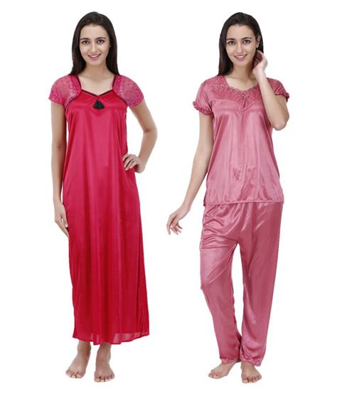 Buy Muassa Poly Satin Nighty And Night Gowns Online At Best Prices In India Snapdeal