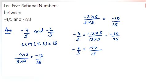 Find Five Rational Numbers Between 45 And 23rational Numbers