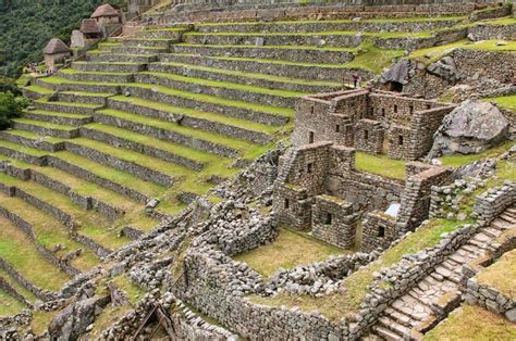 Agricultural Stone Terraces At Machu Picchu In Peru Stock Photo By