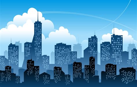 Full moon night landscape cartoon background stars and moon. 7 City Landscape Vector Images - Comic Book City Building ...