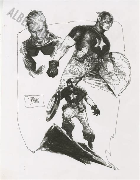 Albert Moy Original Comic Art Captain America By Travis Charest
