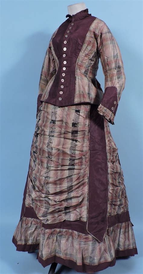 All The Pretty Dresses Plaid 1870s Bustle Era Dress