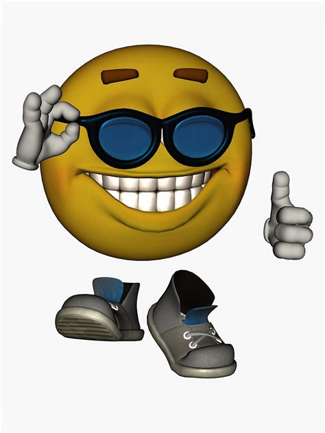 Cursed Sunglass Emoji With Shoes And Gloved Hands Sticker For Sale By