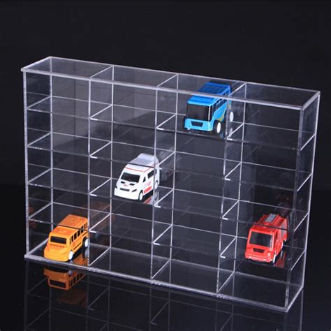 Transparent Acrylic Makeup Organizer 20 Slots Toy Car Display Stand