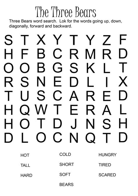 Large Print Word Search For Seniors