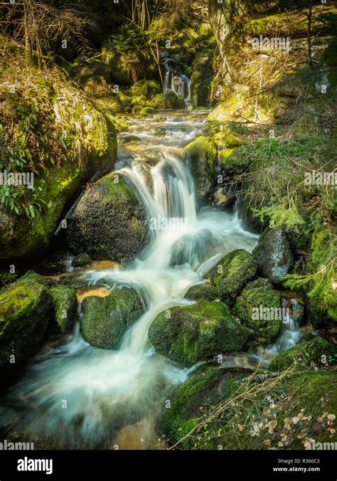 Waterfalls In The Ysperklamm In Yspertal Lower Austria In Spring Stock