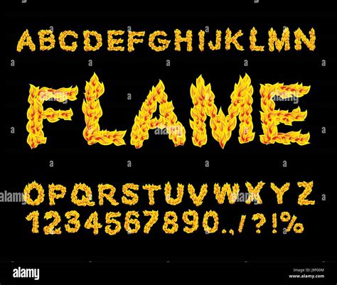 Flame Alphabet Fire Font Fiery Letters Burning Abc Hot Typography