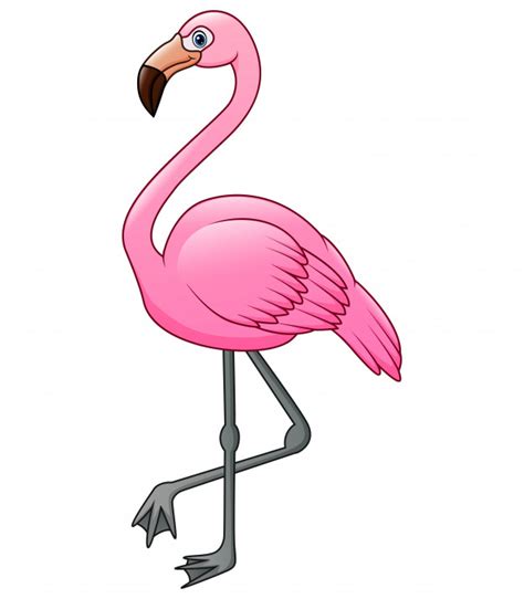 Cute A Flamingo Cartoon Premium Vector