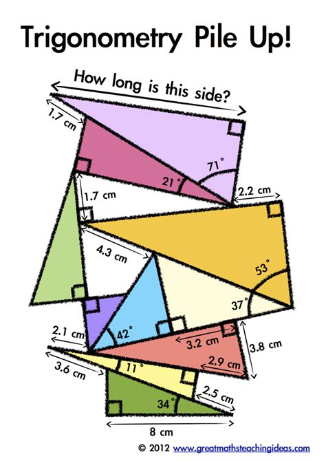 Right triangle pile up answers: Trigonometry Pile Up! - Great Maths Teaching Ideas