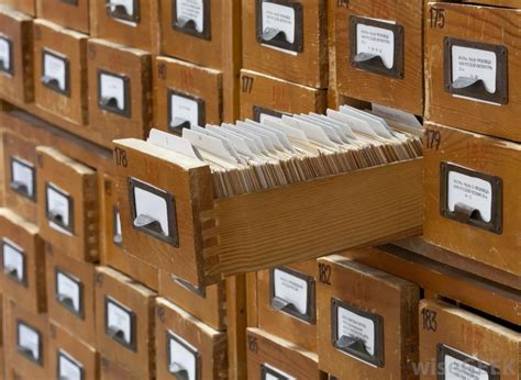Library Index Card File Systems Old Fashioned Card Catalogs Have