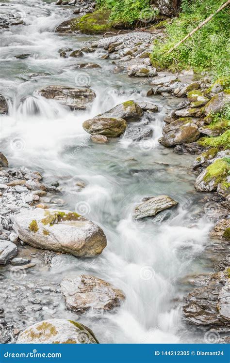 Forest Mountain River Running Over Rocks Stock Image Image Of Fresh