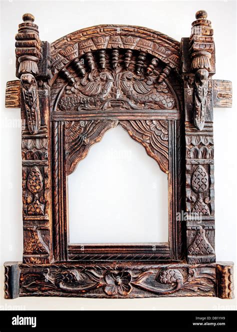 Old Carved Wooden Frame Stock Photo Alamy