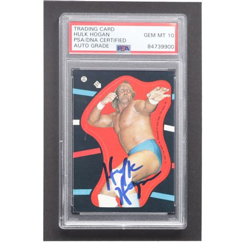 Hulk Hogan Signed Topps Wwf Stickers Psa Pristine Auction