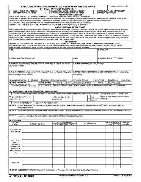 Fillable Af Form 332 Printable Forms Free Online