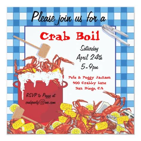 Crab Boil Party Invitation Zazzle