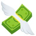 Money with wings is an image of a bundle (or bag in the case of the emojidex version) of dollars with little angel wings. 💸 Money with Wings Emoji