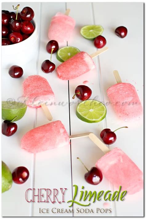 Cherry Limeade Ice Cream Soda Pops Great For 4th Of July Easy Ice