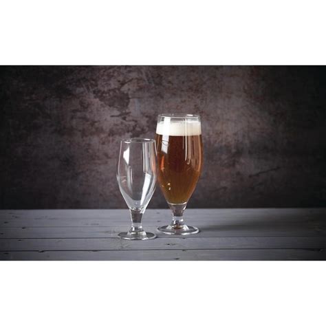 Dl198 Fb696 Arcoroc Cervoise Nucleated Stemmed Beer Glasses 320ml Ce Marked At 284ml Dl198