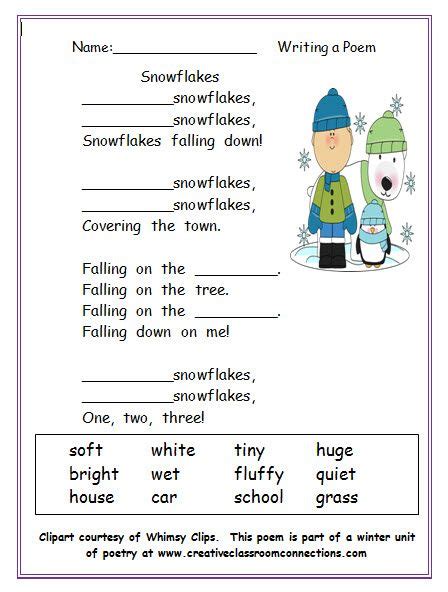Free Poem Template For Winter Writing From A Winter Poetry Unit At
