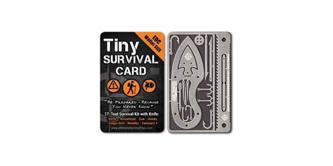 Tiny Survival Card Only 17 Tool Kit 2 Pk
