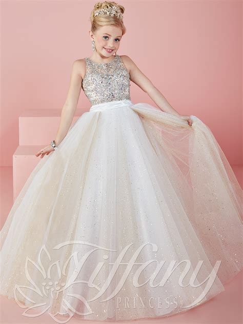 Tiffany Princess 13476 Illusion Jewel Neckline Ball Gown