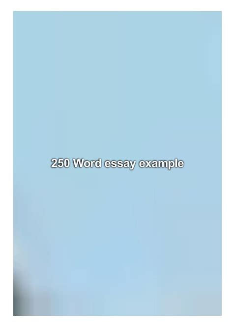 Example Of A 250 Word Essay Telegraph